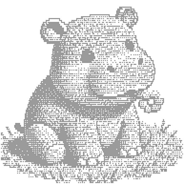 Mosaic  "BABY HIPPOPOTAMUS" baby crib