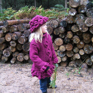 "Woodland Berry" Child's Sweater & Brimmed hat