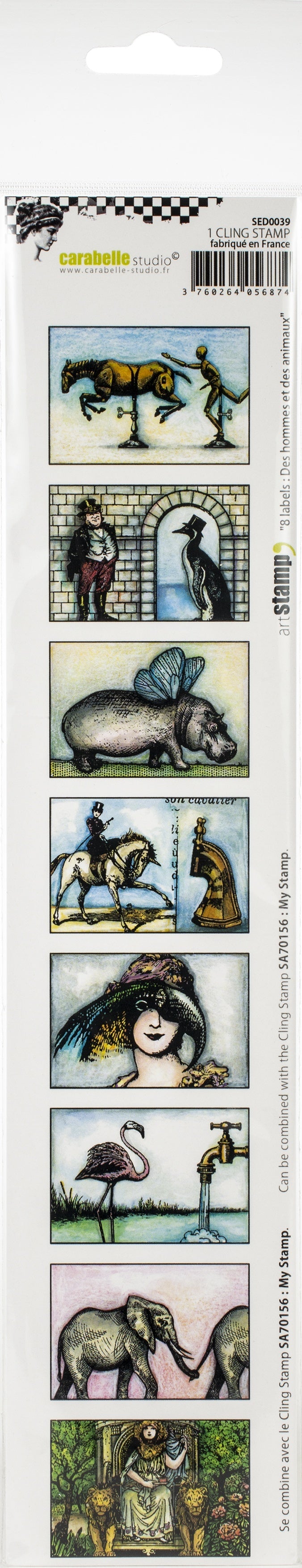 Carabelle Studio Carabella Studio Cling Stamp Edge 2"X11.5" - People & Animals