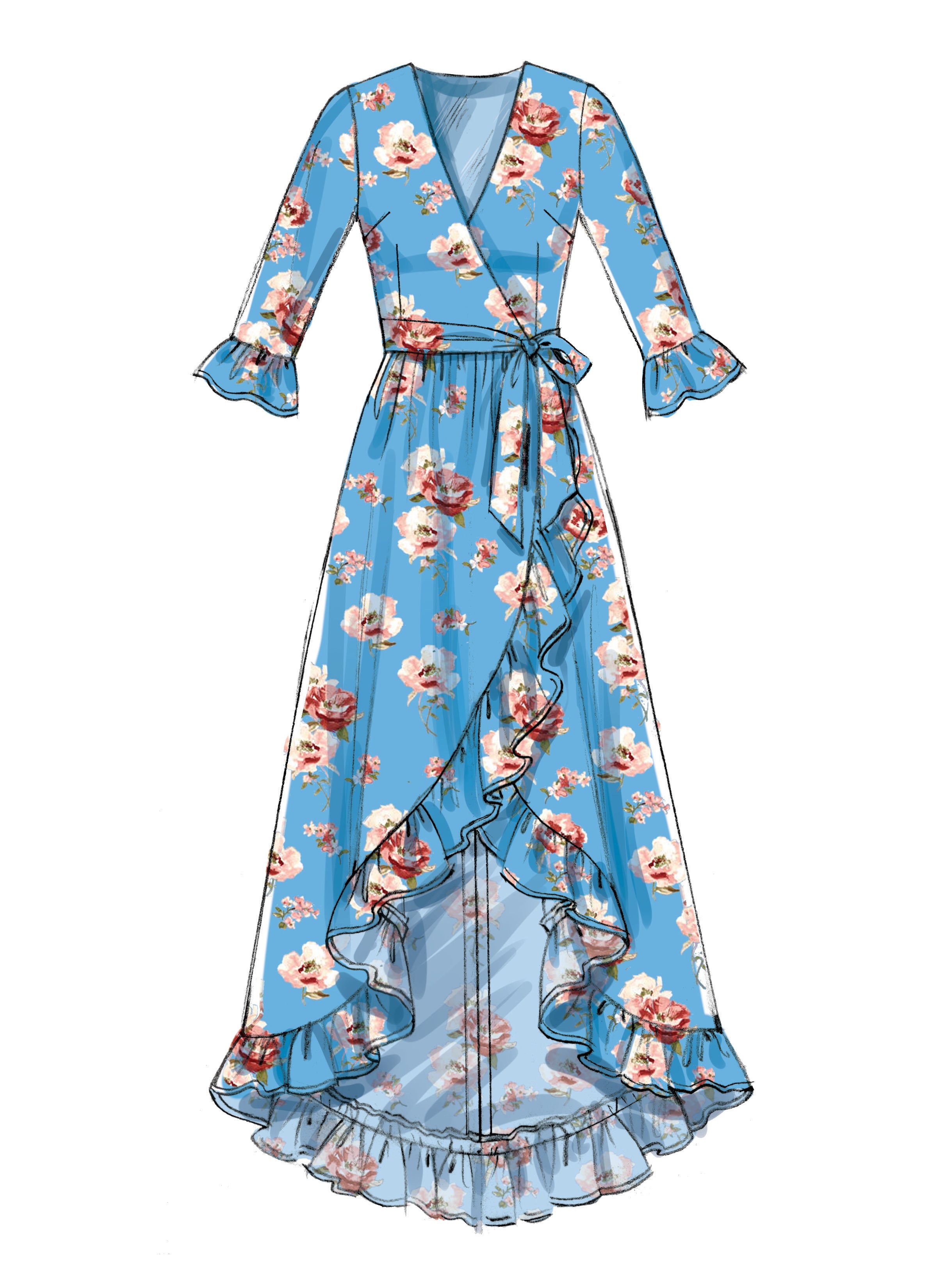 McCall's Misses' Wrap Dresses and Belt M7801 - Sewing Pattern