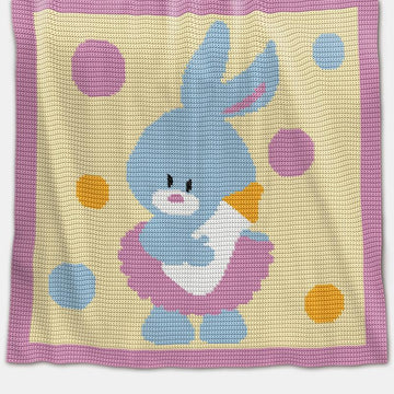 CROCHET Baby Blanket - Bunny Girl