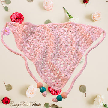 Lace Knit Bandana Pattern - Openworl Knitting Kerchief