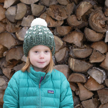 Fair Isle Winter Hat Toque Pompom Mini Hearts