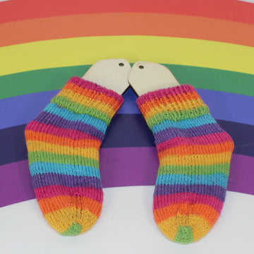 Toddler Very Easy No Heel Rainbow Socks Circular
