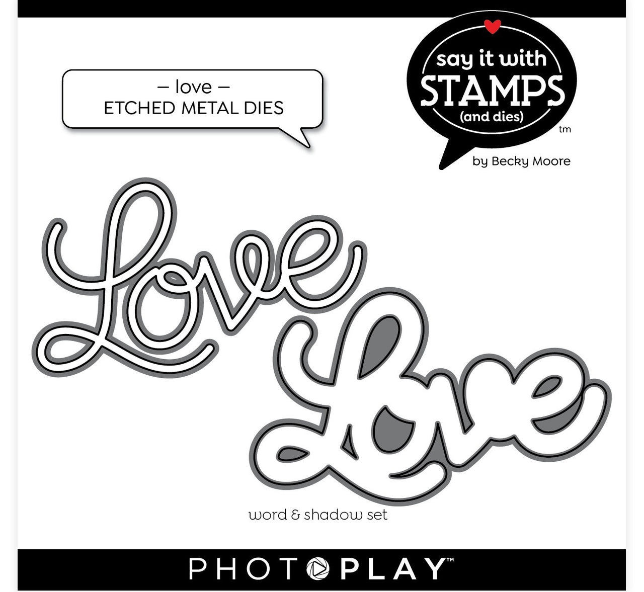Photoplay Paper PhotoPlay Say It With Stamps Die Set - Love