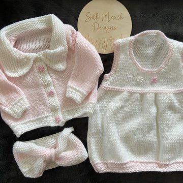 Hermione Baby Set Knitting Pattern premature-12 months approx