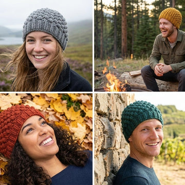 Bobbles Slouchy Beanie Crochet Hat Pattern