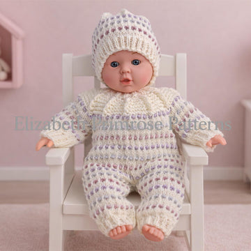 Candy Row Dolls Bodysuit and Hat Knitting Pattern P30 | Elizabeth Primrose Patterns