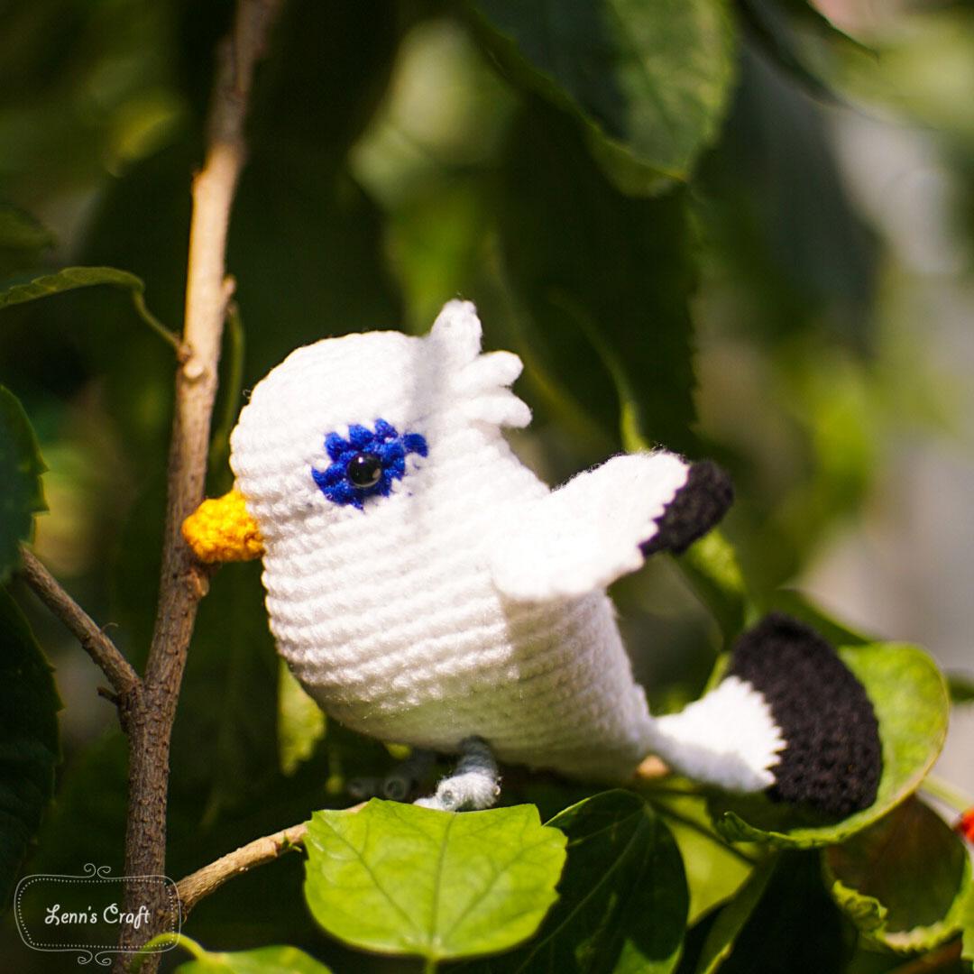 Bali Myna Bird Crochet Pattern | Bali Starling Amigurumi Crochet Bird Pattern