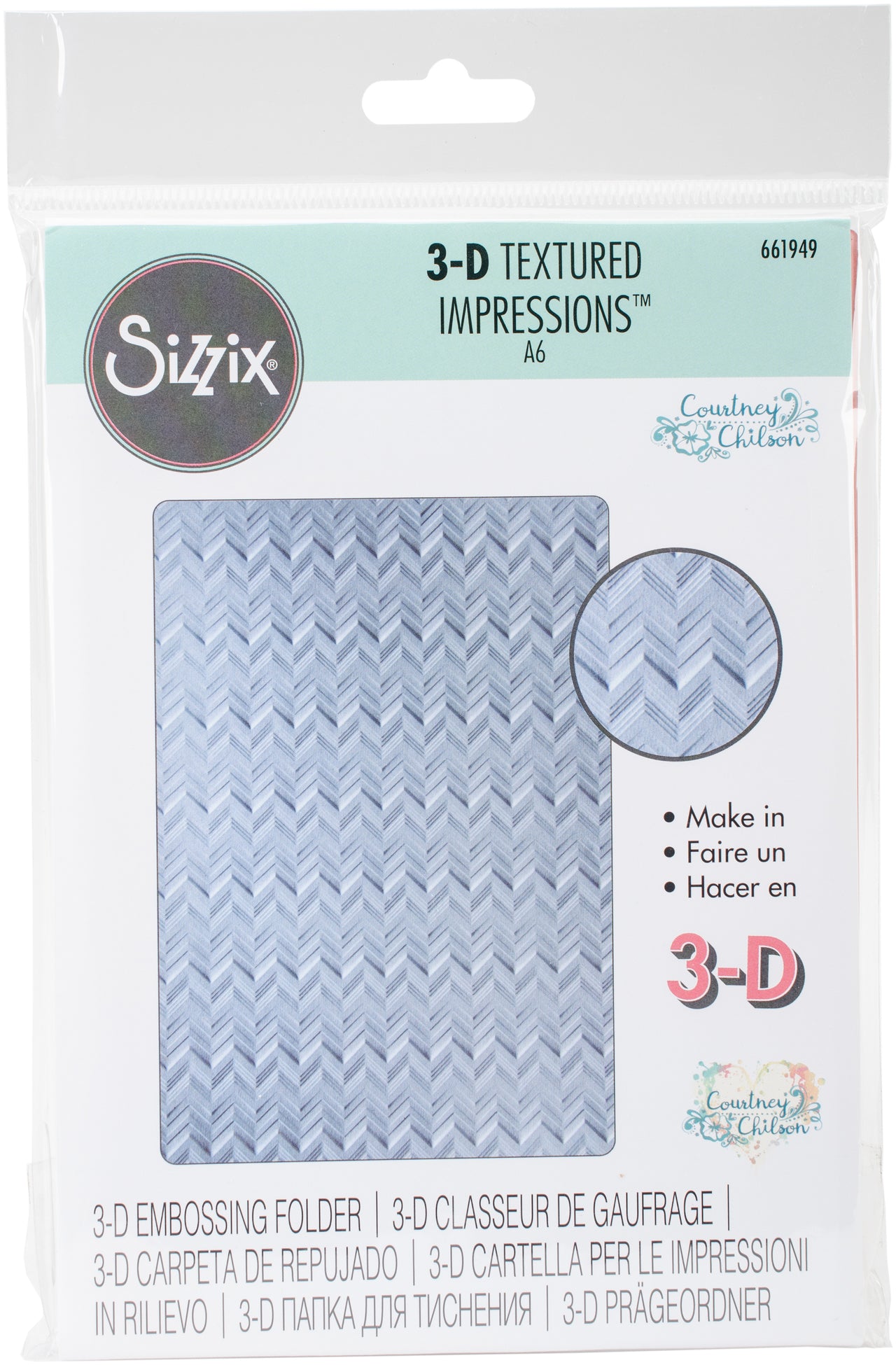 Sizzix 3D Textured Impressions By Courtney Chilson - Geometric Chevrons