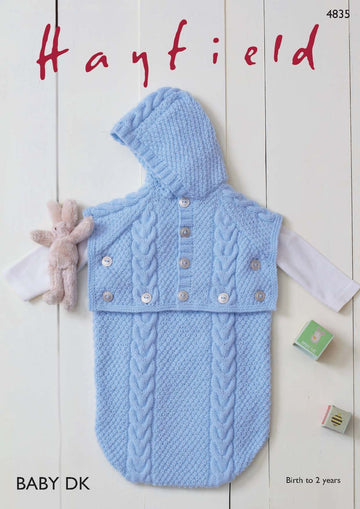 Baby Sleeping Bag in Hayfield Baby DK - 4835 - Downloadable PDF
