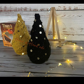 Christmas Tree Gold Black Chocolate Orange Cover Knitting Pattern