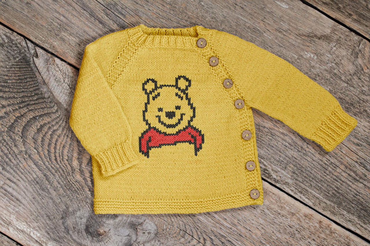 Winnie the Pooh Knit kids sweater Knitting Pattern