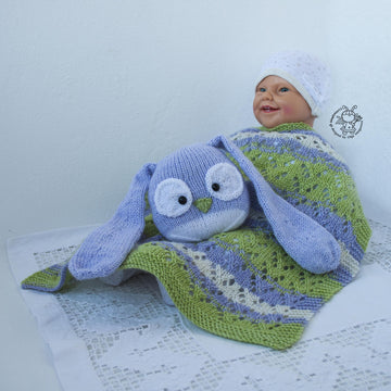 Bunny Toy Baby Lace Blanket