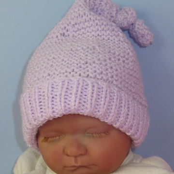 Baby Garter Stitch Topknot Pixie Hat