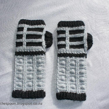 Dalek-Inspired Fingerless Gloves