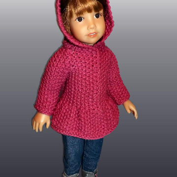 Hooded Jacket for 18" slim dolls including Kidz and Cats (knit)