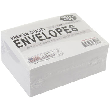 Leader Paper Products Leader A2 Envelopes (4.375"X5.75") 100/Pkg - White