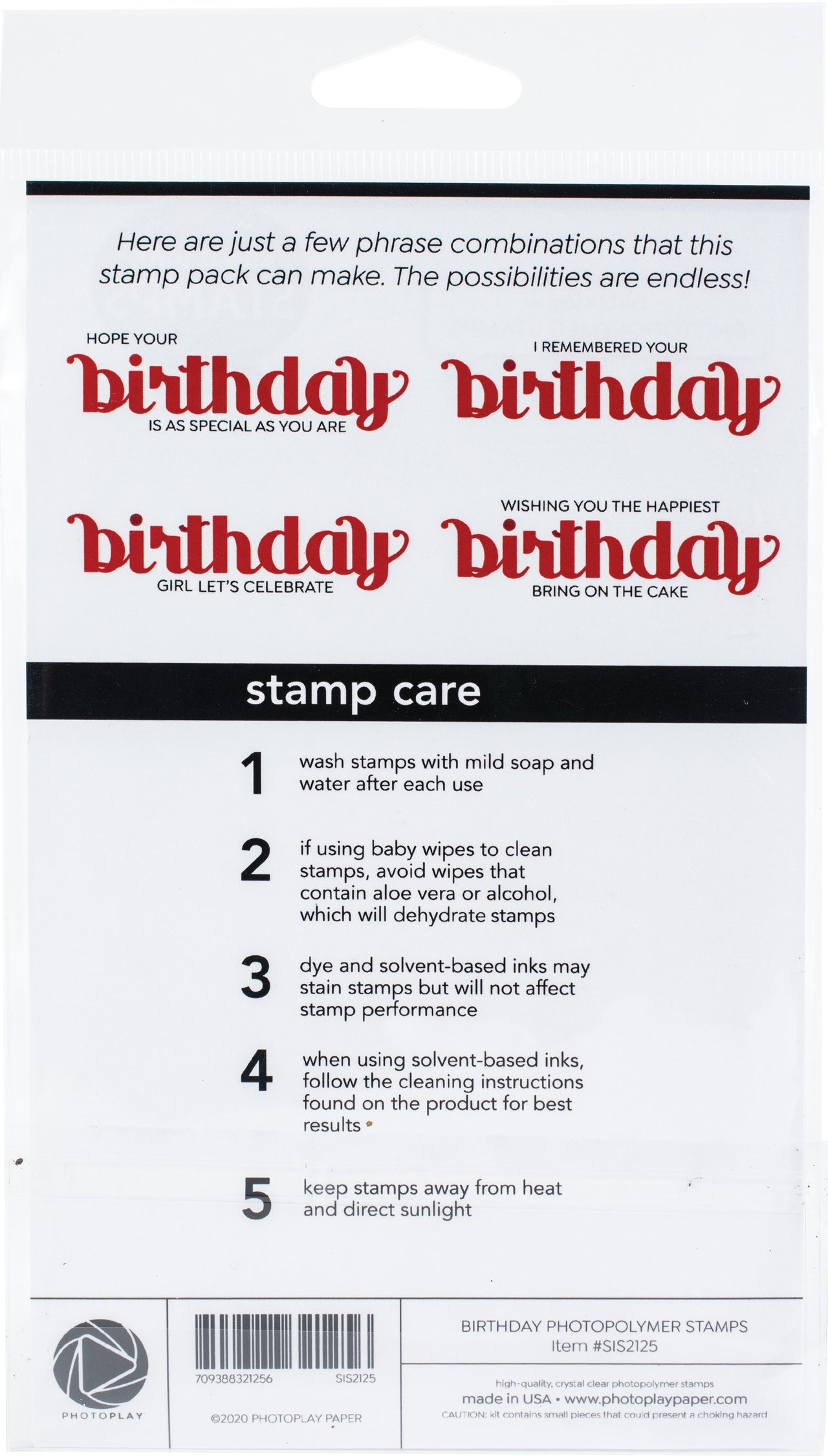 Photoplay Paper PhotoPlay Say It With Stamps Photopolymer Stamps - Birthday