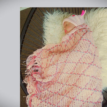 Lace Diamond Baby Blanket