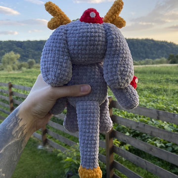 Moss Forest Monster | Crochet Pattern | Fantasy Horned Monster Amigurumi Toy