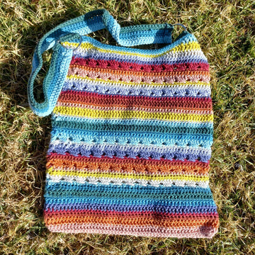Textured and Striped Market Bag