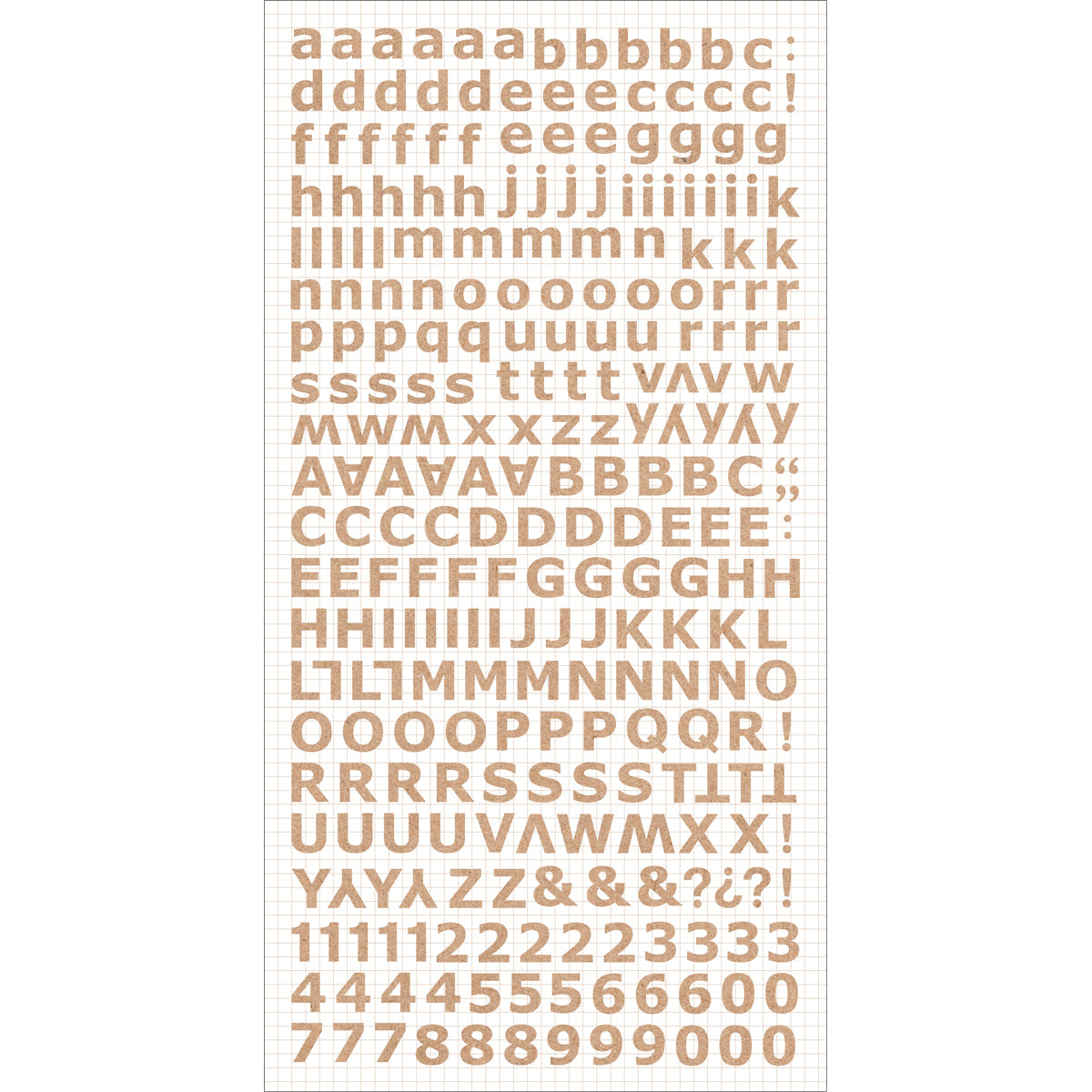 Kaisercraft Alphabet Stickers 6"X12" 5/Pkg - Natural