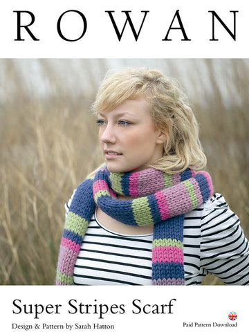 Super Stripes Scarf in Rowan Big Wool - D129 - Downloadable PDF