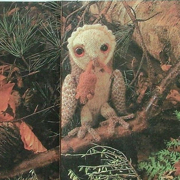 BARN OWL toy knitting pattern by Georgina Manvell
