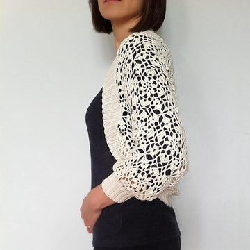 Clair - continuous motif shrug (crochet+knit)