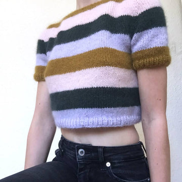 Seamless Retro Stripe Crop Top