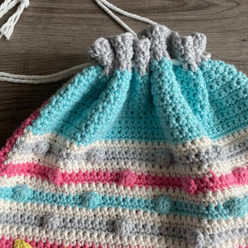 Child's Crochet Drawstring Bag