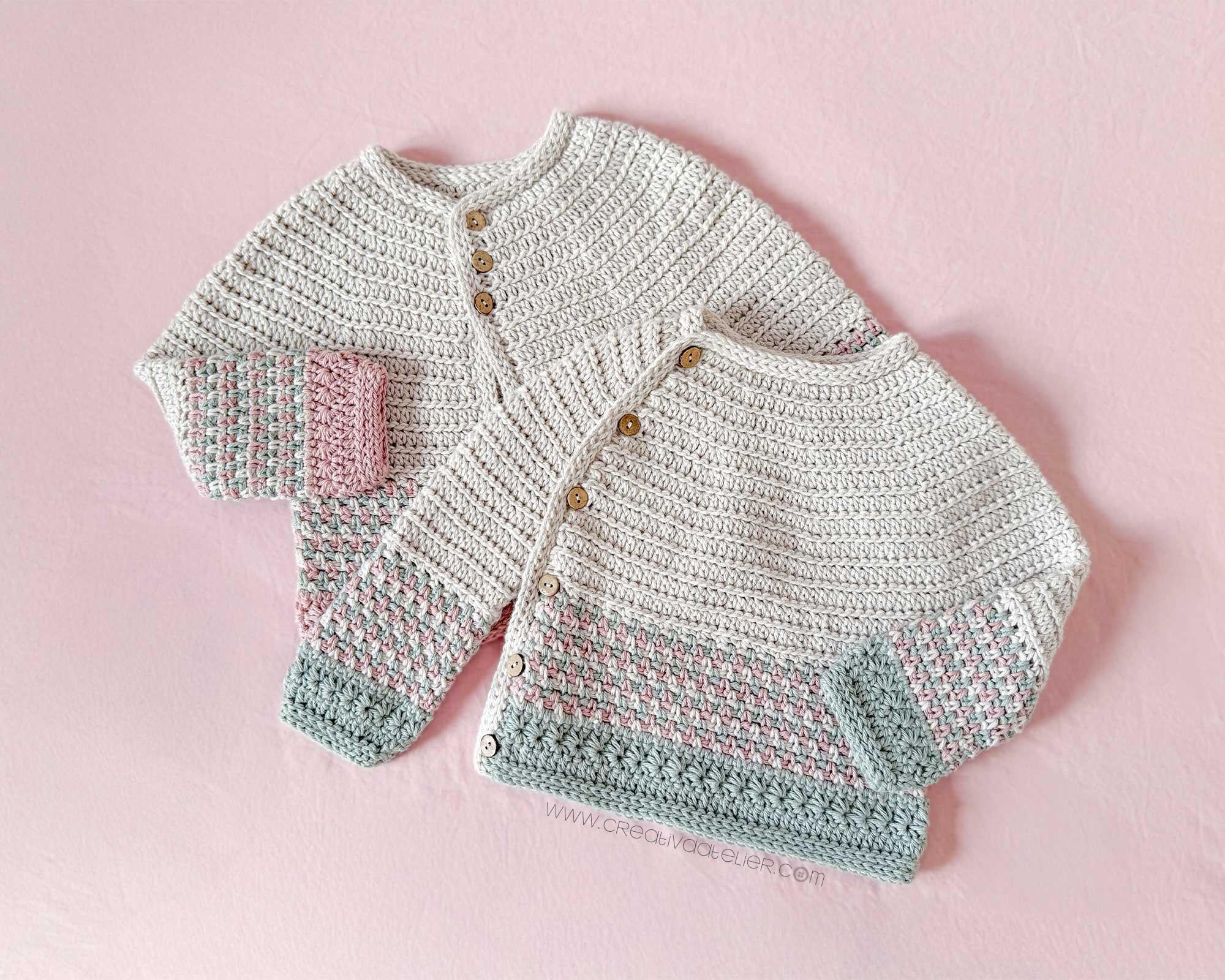 7 sizes - TICA Crochet Sweater / Cardigan