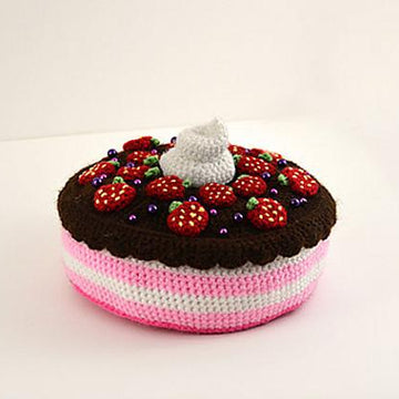 Strawberry Chocolate Cake Crochet Pattern, Cake Amigurumi, Food Crochet Pattern