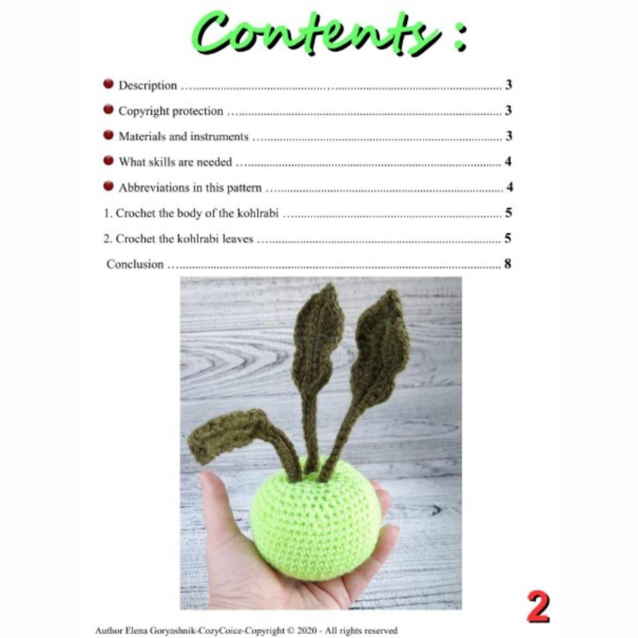 Crochet Food Kohlrabi Cabbage: Amigurumi Pattern for Born Baby Gift (PDF)