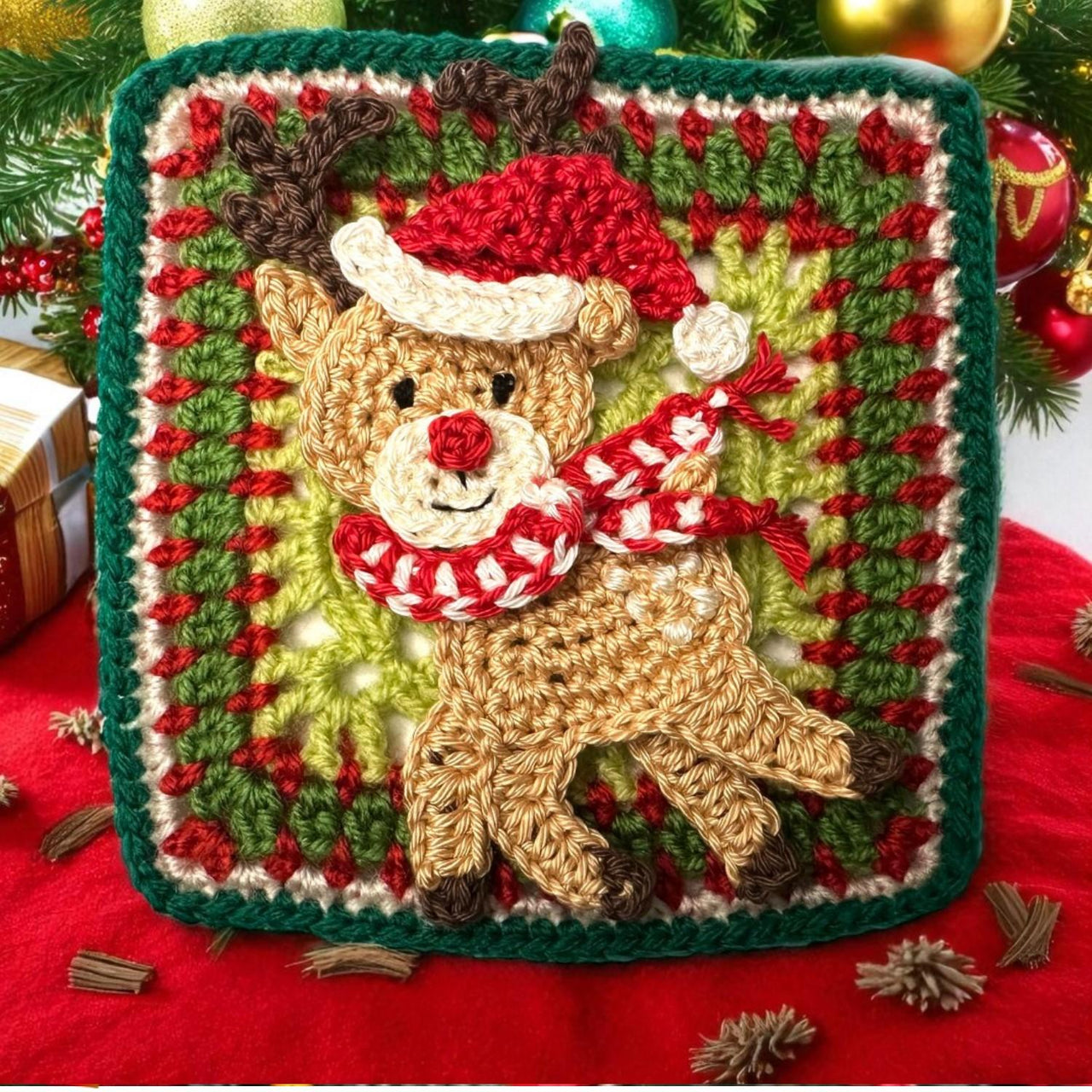 Deer Granny Square Crochet pattern