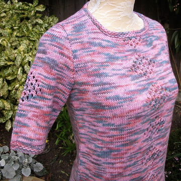 Sweater with Open Stitch Diamonds
