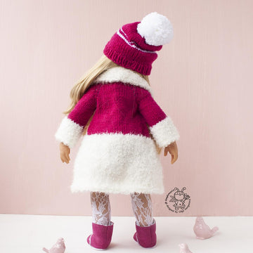 Outfit  Raspberries for 18in doll knitting flat