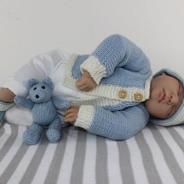 New Baby Matinee Coat,Booties,Beanie and Bear