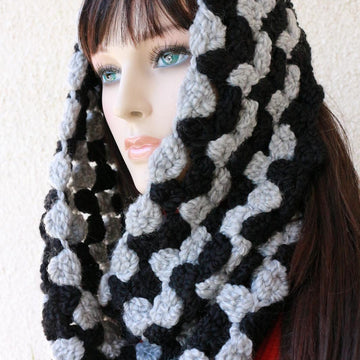 Grey & Black Infinity Scarf
