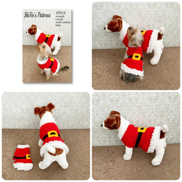 513 - Christmas Dog Dress Crochet Pattern -513