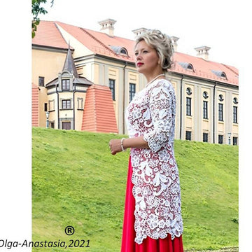 White wedding lace cardigan "Svetlana"