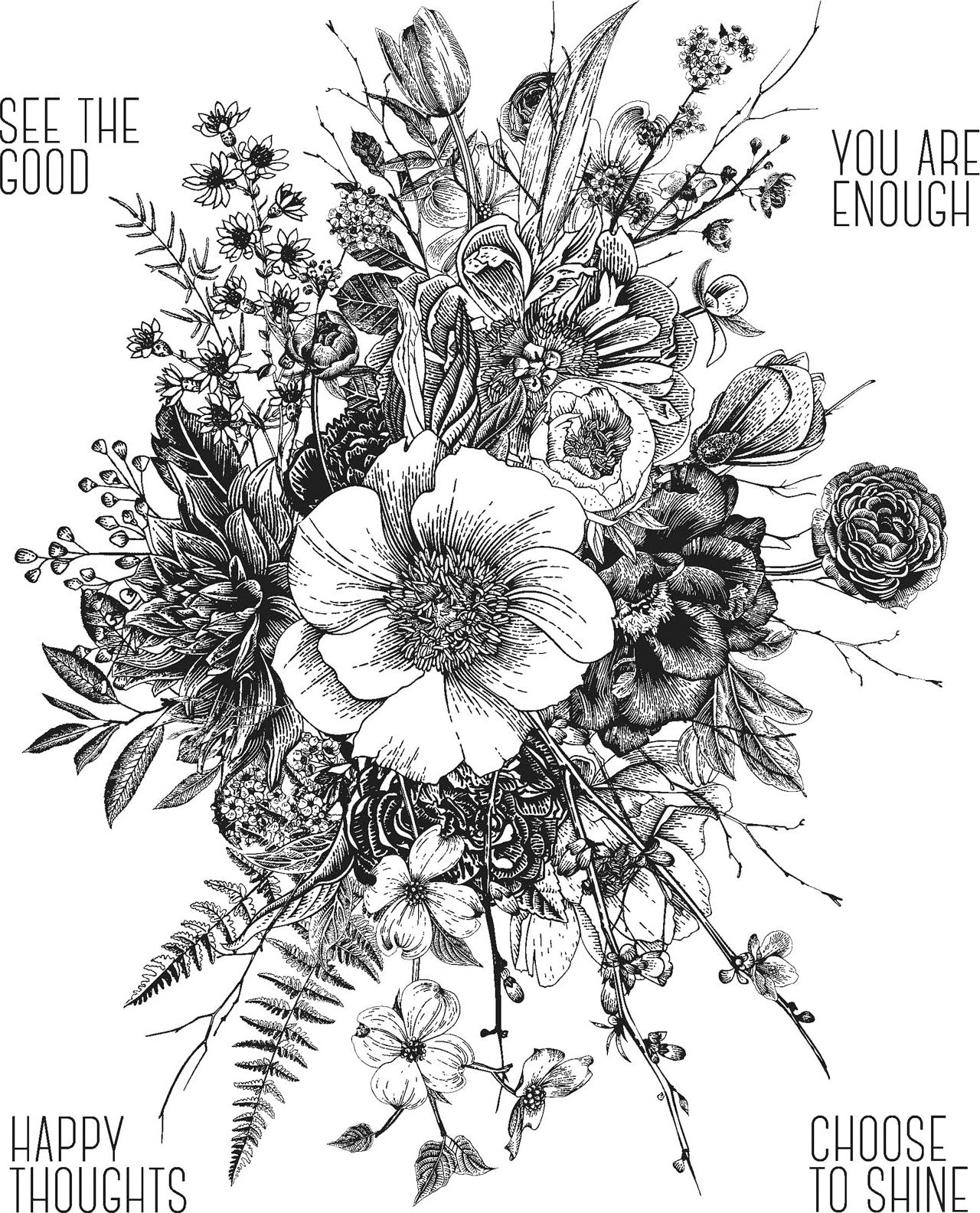 Stampers Anonymous Tim Holtz Cling Stamps 7"X8.5" - Glorious Garden