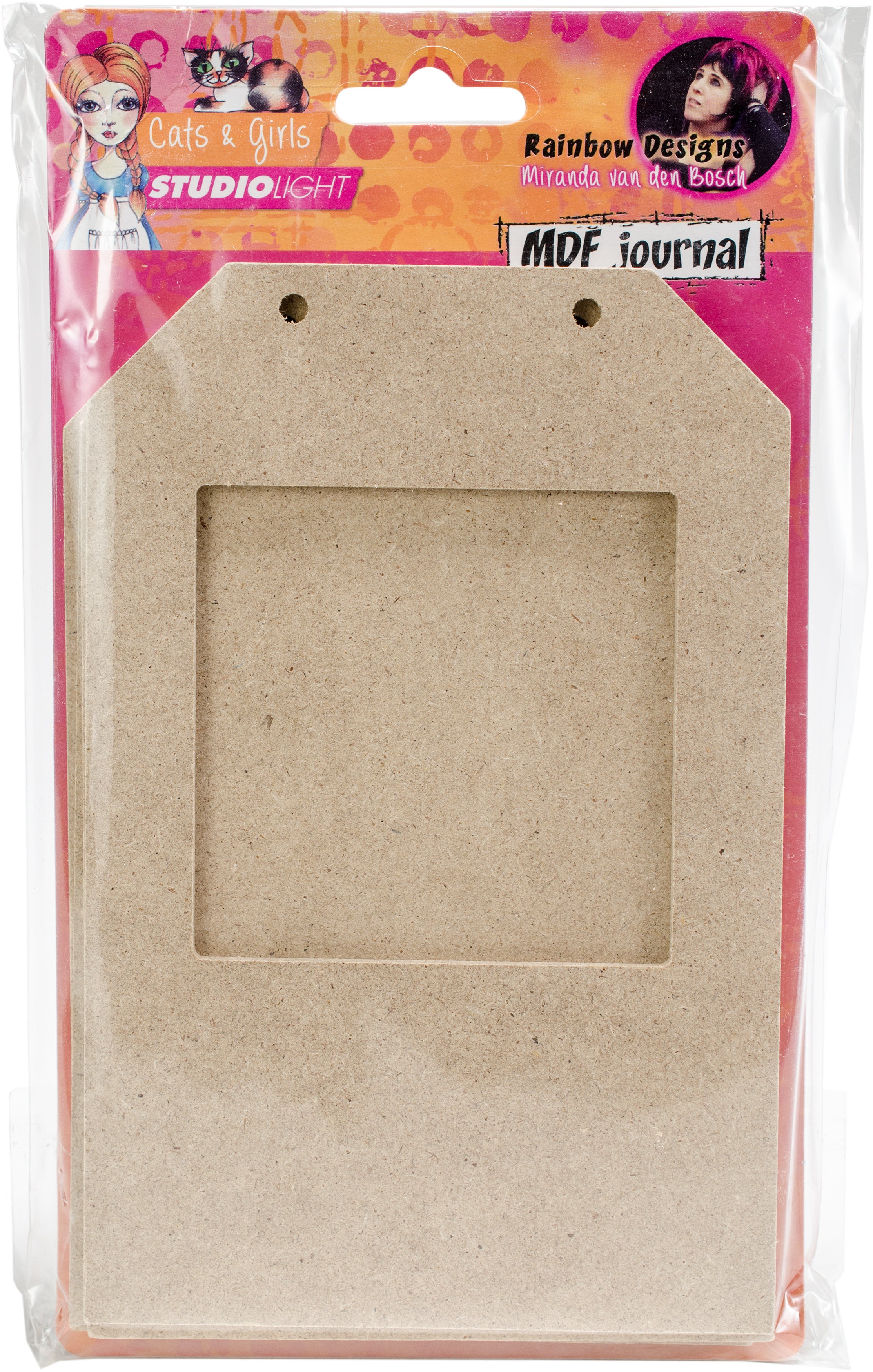 Studio Light Mixed Media Rainbow Designs MDF Journal - Cats & Girls-Tag