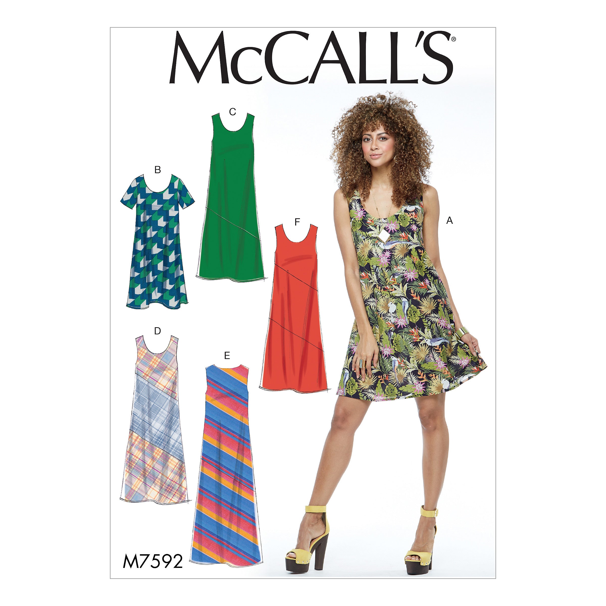 McCall's Misses' Pullover Bias-Cut Tank Dresses M7592 - Sewing Pattern