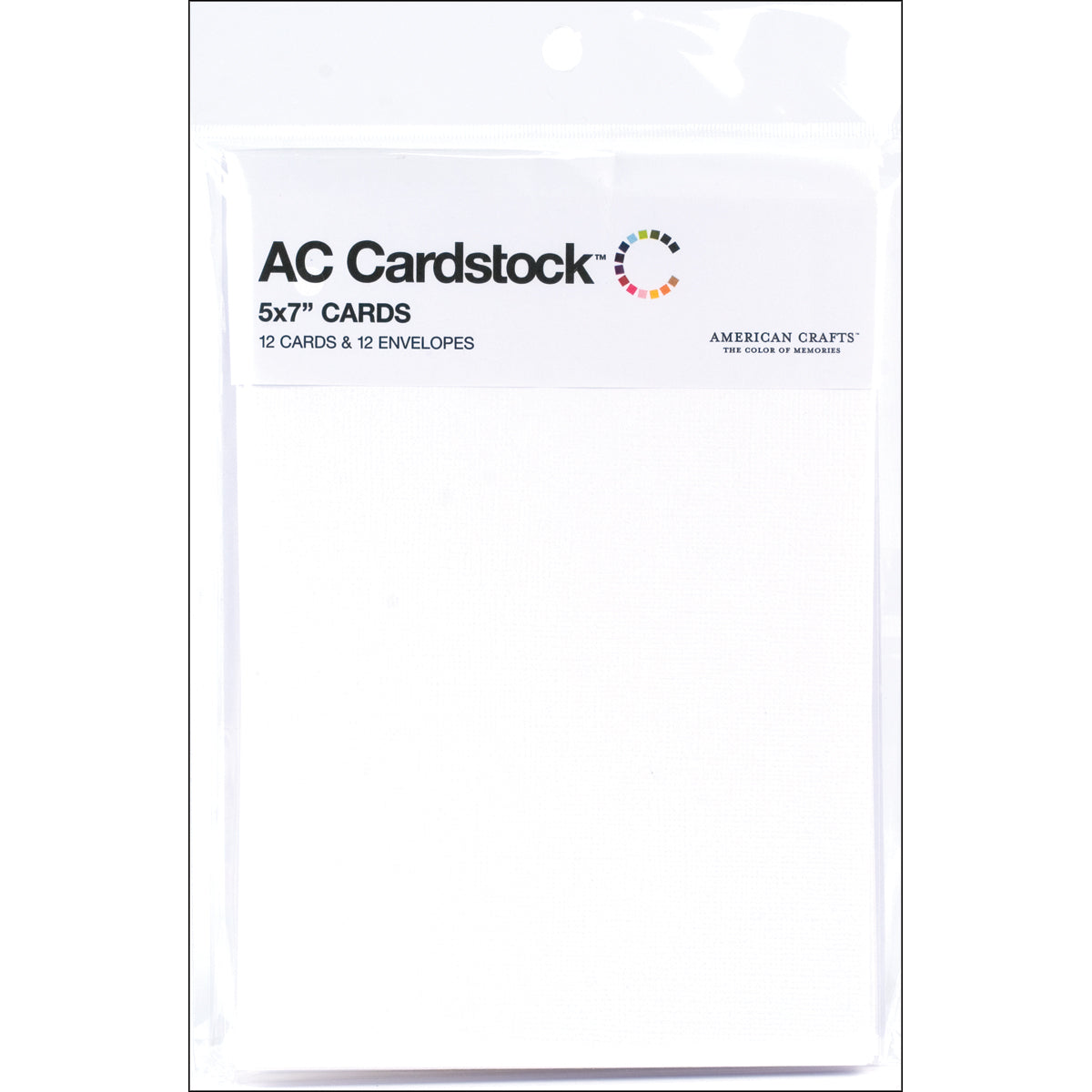 American Crafts A7 Cards W/Envelopes (5.25"X7.25") 12/Pkg - White