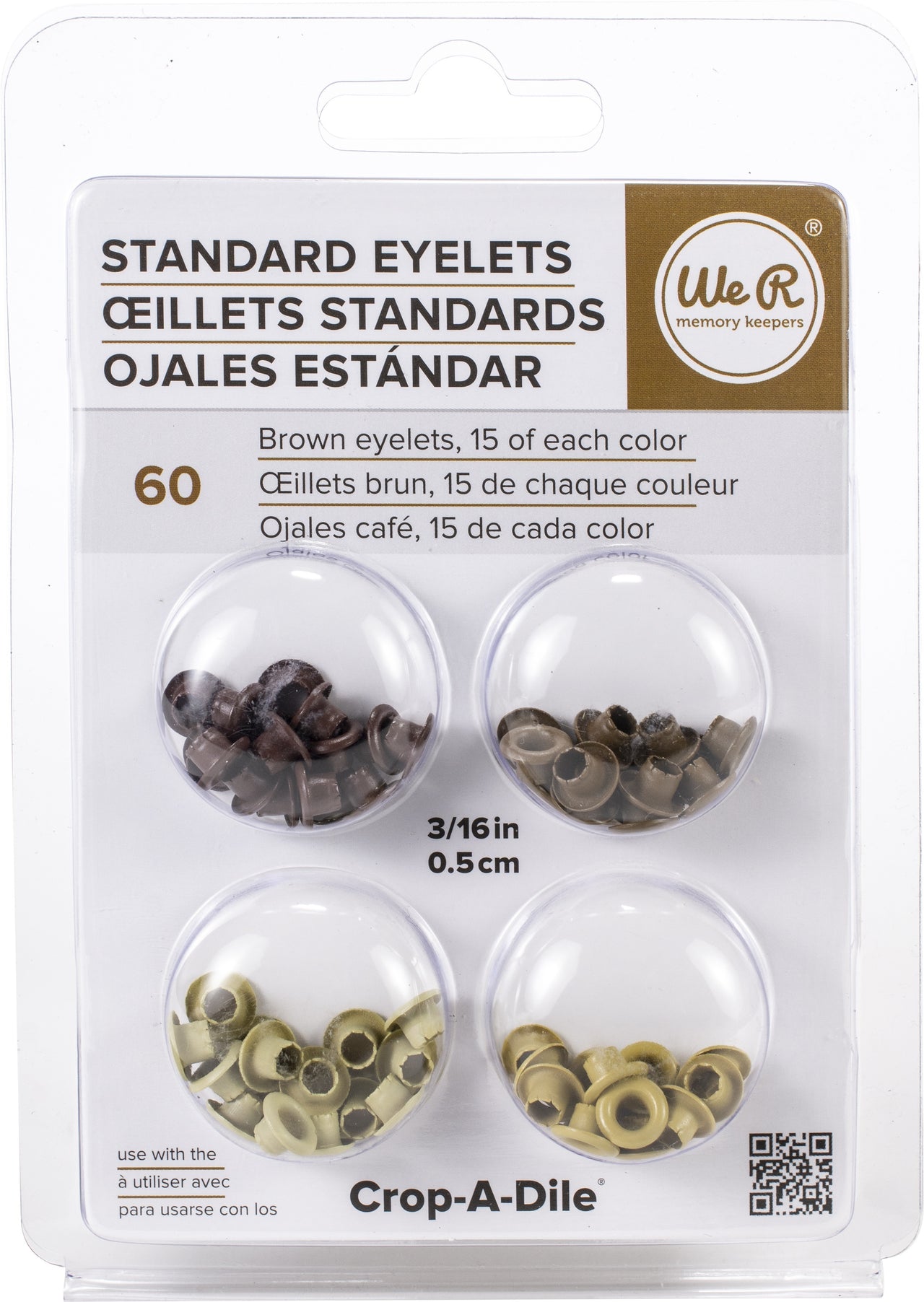 We R Memory Keepers We R Eyelets Standard 60/Pkg - Brown