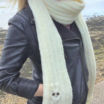 Owl rib scarf 2yrs to adult