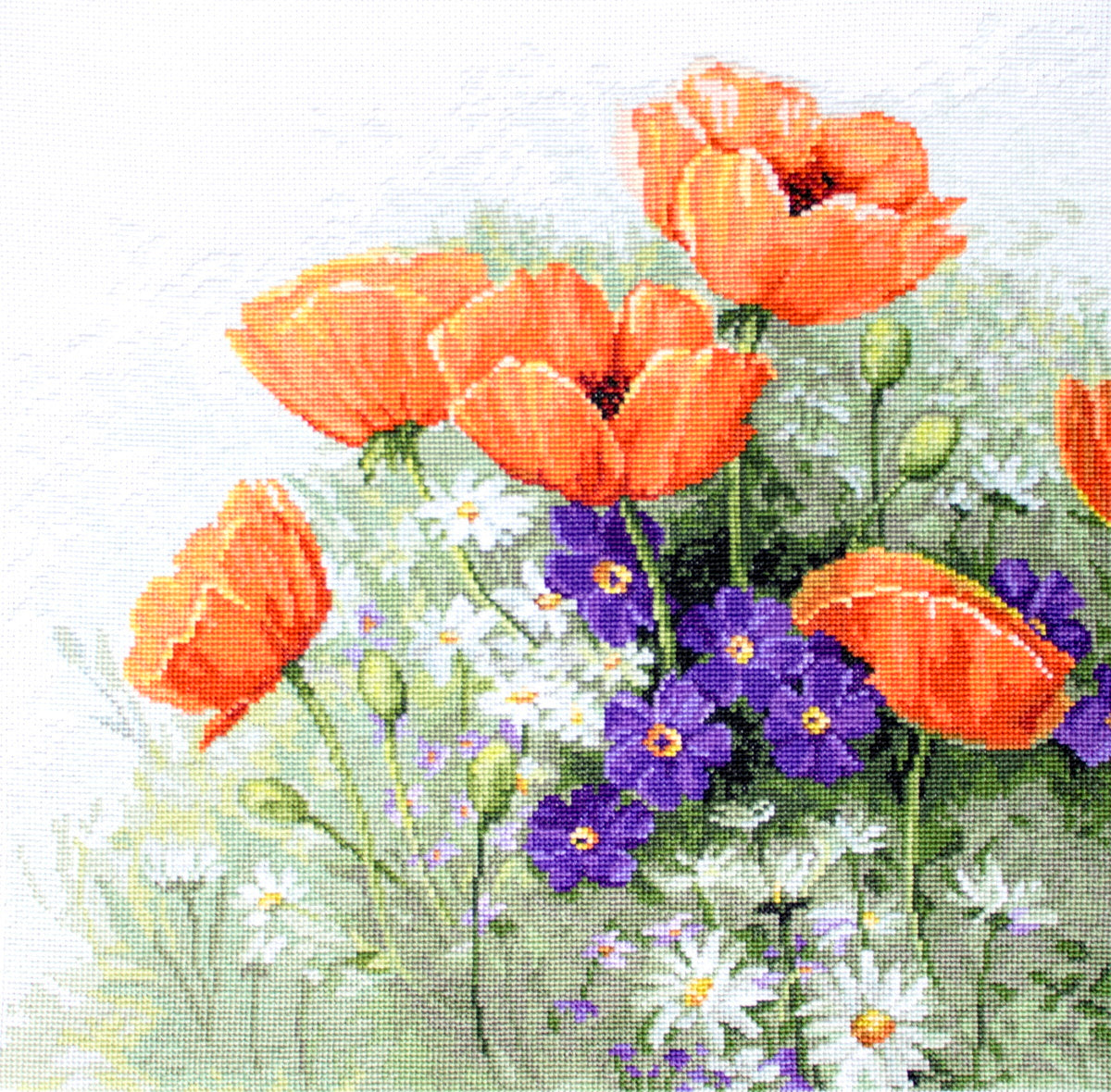 Luca-S Poppies Cross Stitch Kit - 29cm x 28cm