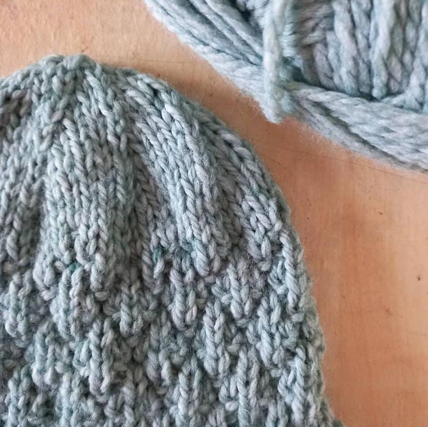 Chunky Hat on Straight Needles (#1): Seersucker